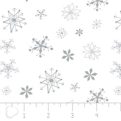 21" Remnant - Winter Wonderland by Camelot Fabrics-Snowflakes on White
