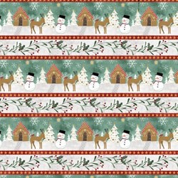 Frosted Holiday - Border Print - <br>by Katie Doucette for Wilmington Prints
