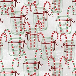 Frosted Holiday - Candy Canes on White - <br>by Katie Doucette for Wilmington Prints
