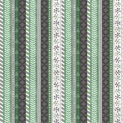 34" Remnant - Frosted Holiday - Holiday Stripes in Green - by Katie Doucette for Wilmington Prints