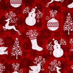 Holiday Frost Flannel- Red Holiday Fun