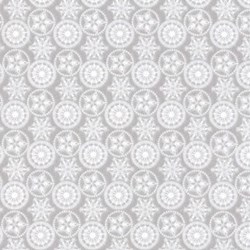 Holiday Frost Flannel- Silver Snow Medallions