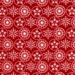 Holiday Frost Flannel-Red Snow Medallions