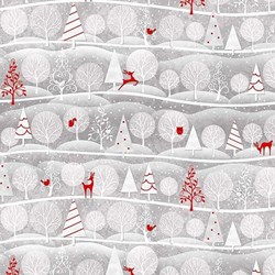 15" REMnant - Holiday Frost Flannel- Playful Stripe