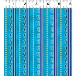 Laurel Burch  -Blue Geometric Stripe
