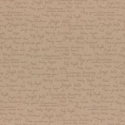 End of Bolt - 85" - Merry Taupe Collection - Christmas Greetings on Taupe - by Lecien