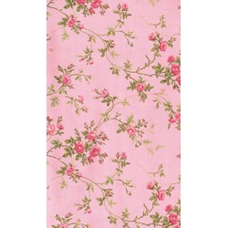 30" Remnant - Poppies -#MAS8784-P  Pink Rose Vines- by Maywood Studios