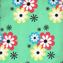 33" Remnant- Summer Lovin' by Susan Emory- Flower Frolic in Sprout - by Michael Miller Fabrics
