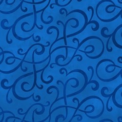 21" REMnant - <br>Scrolls - Blue   Jason Yenter for In the Beginning Fabrics