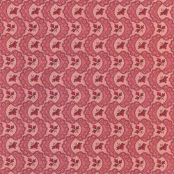 End of Bolt - 57" - Stone Cottage Romantic Quilting Fabric Red Wavy Lace
