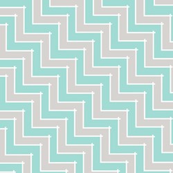 68" End of Bolt Piece - Sweet Harmony - Teal/Gray Chevron Pattern - by Amy Hamberlin for Henry Glass & Co. Inc.