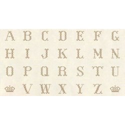 Vintage Find!  Cross-Stitch Alphabet Bronze - 24" Panel by Lakehouse Dry Goods