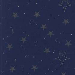 Navy Metallic Lucky Stars by Michael Miller Fabrics