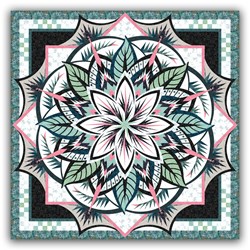 New!  Quiltworx Jungle Magnolia -Queen Size - Sea Glass Quilt Kit