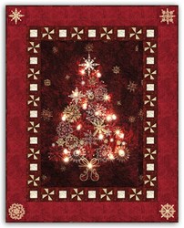 Red - Midnight & Bright Lights Starlight Christmas Wallhanging Quilt Kit