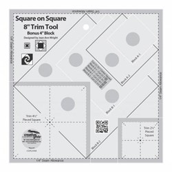 Creative Grids Square on Square Trim Tool - 4in or 8in Finished Quilt Ruler
